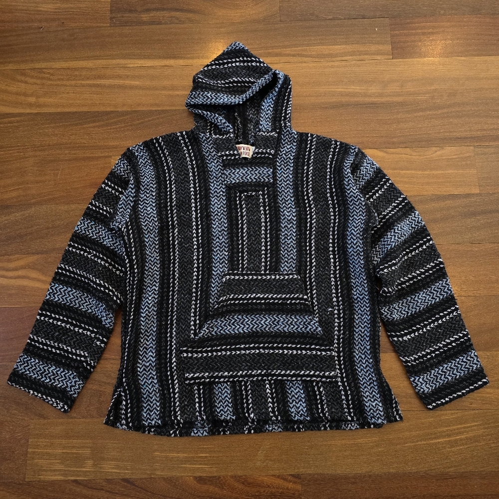 Gypsy Rose Baja Hoodie Mexican Poncho Drug Rug Surf Hoodie One Size Unisex